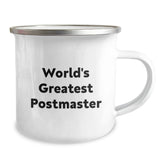 Funny 'World's Greatest Postmaster' Christmas Camping Mug Gifts from Men to Postmaster, Perfect Unique Gift for Postmaster Enthusiasts - Image 2
